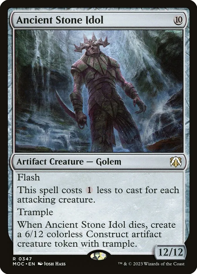 2023 March of the Machine Commander Ancient Stone Idol #347 rare card image