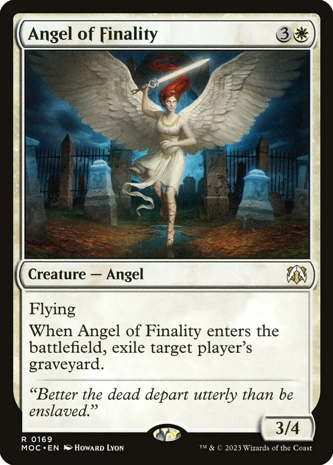 2023 March of the Machine Commander Angel of Finality #169 rare card image