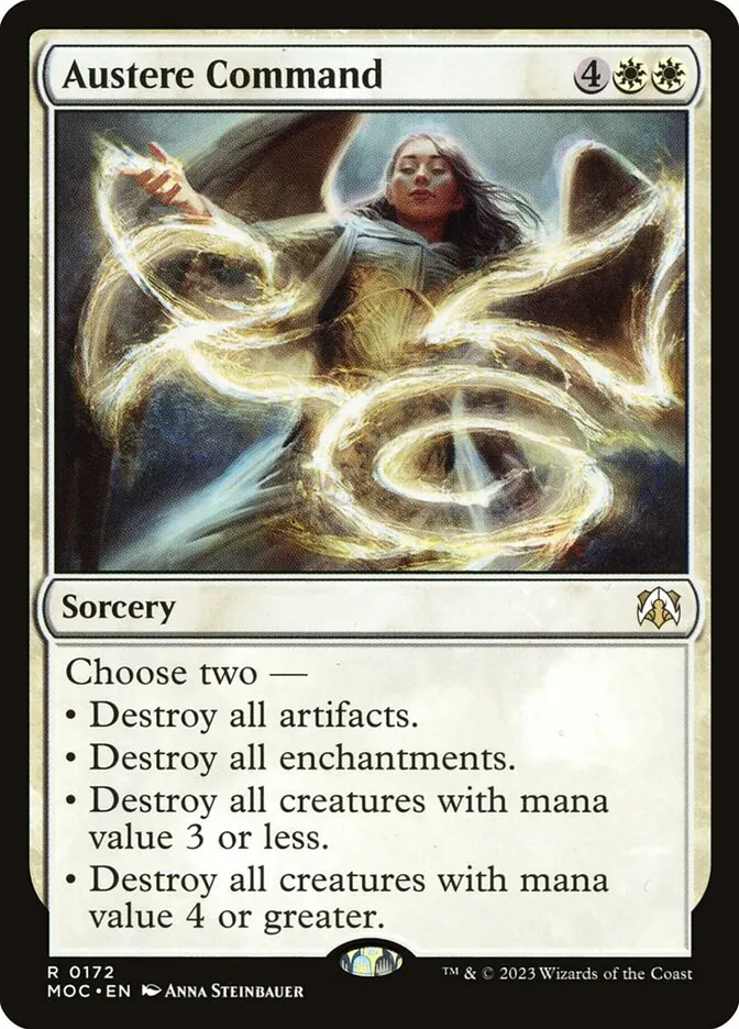 2023 March of the Machine Commander Austere Command #172 rare card image
