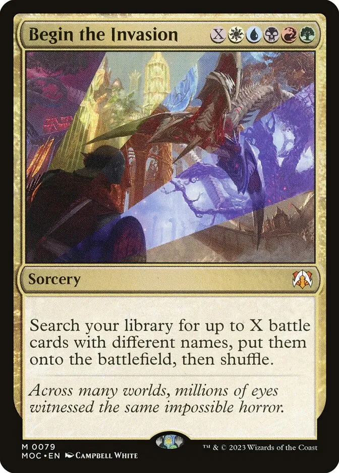 2023 March of the Machine Commander Begin the Invasion #79 mythic card image