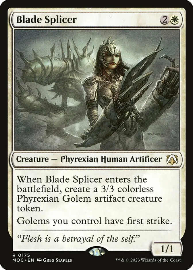 2023 March of the Machine Commander Blade Splicer #175 rare card image