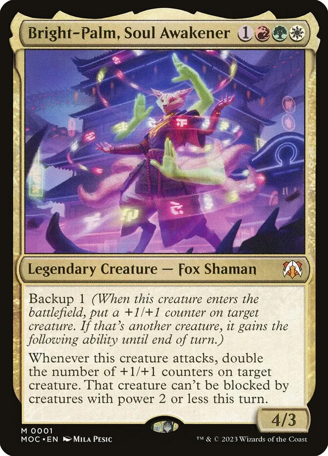 2023 March of the Machine Commander Bright-Palm, Soul Awakener mythic #1 mythic card image
