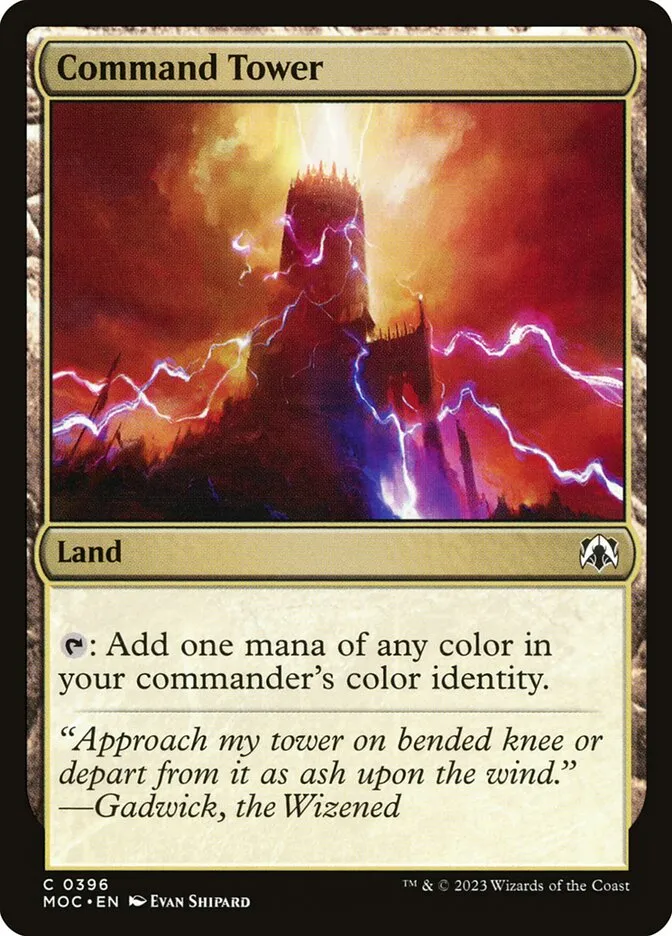 2023 March of the Machine Commander Command Tower common #396 common card image
