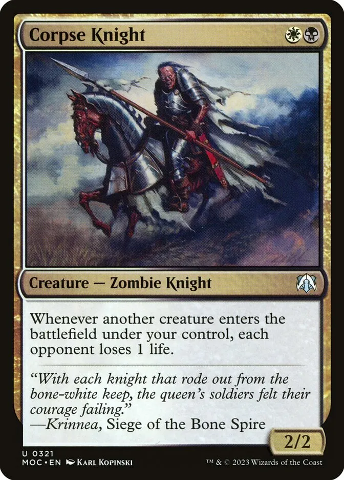 2023 March of the Machine Commander Corpse Knight uncommon #321 uncommon card image