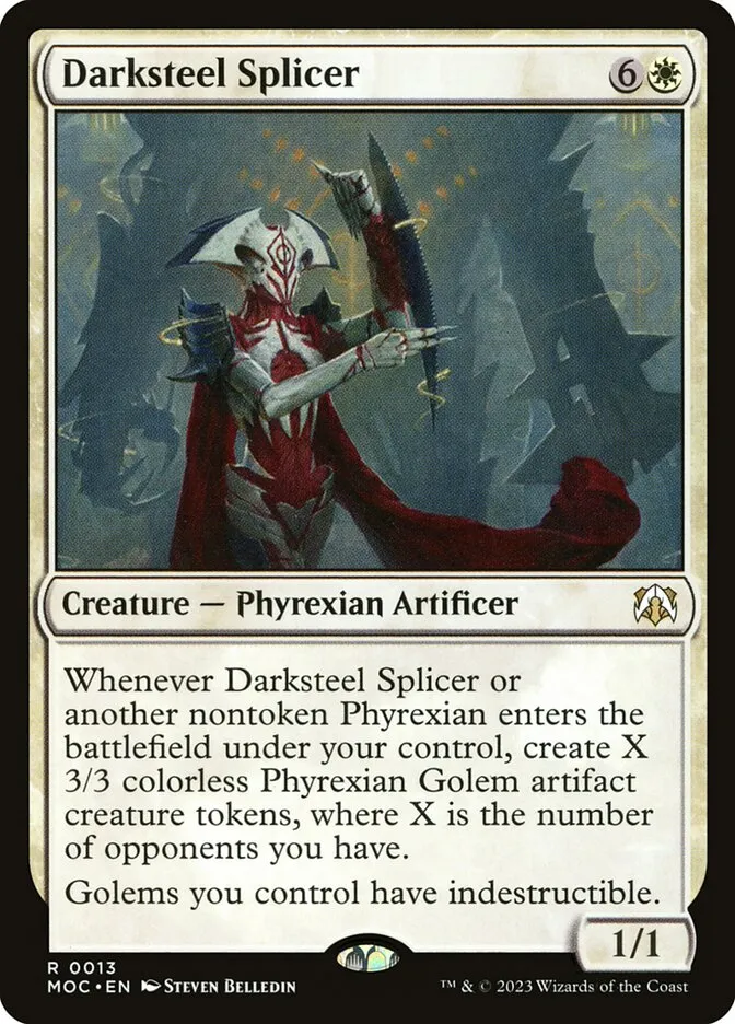 2023 March of the Machine Commander Darksteel Splicer #13 rare card image