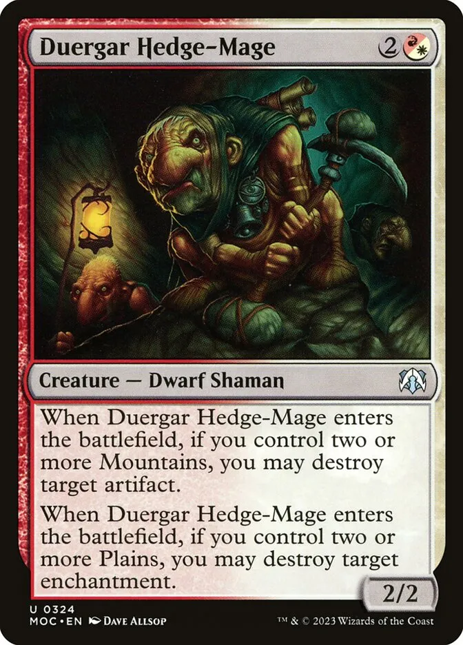 2023 March of the Machine Commander Duergar Hedge-Mage uncommon #324 uncommon card image