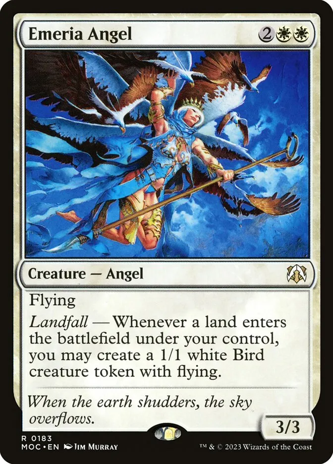 2023 March of the Machine Commander Emeria Angel #183 rare card image