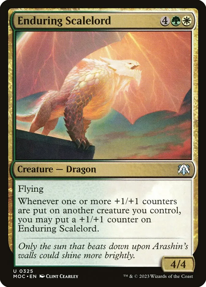 2023 March of the Machine Commander Enduring Scalelord uncommon #325 uncommon card image