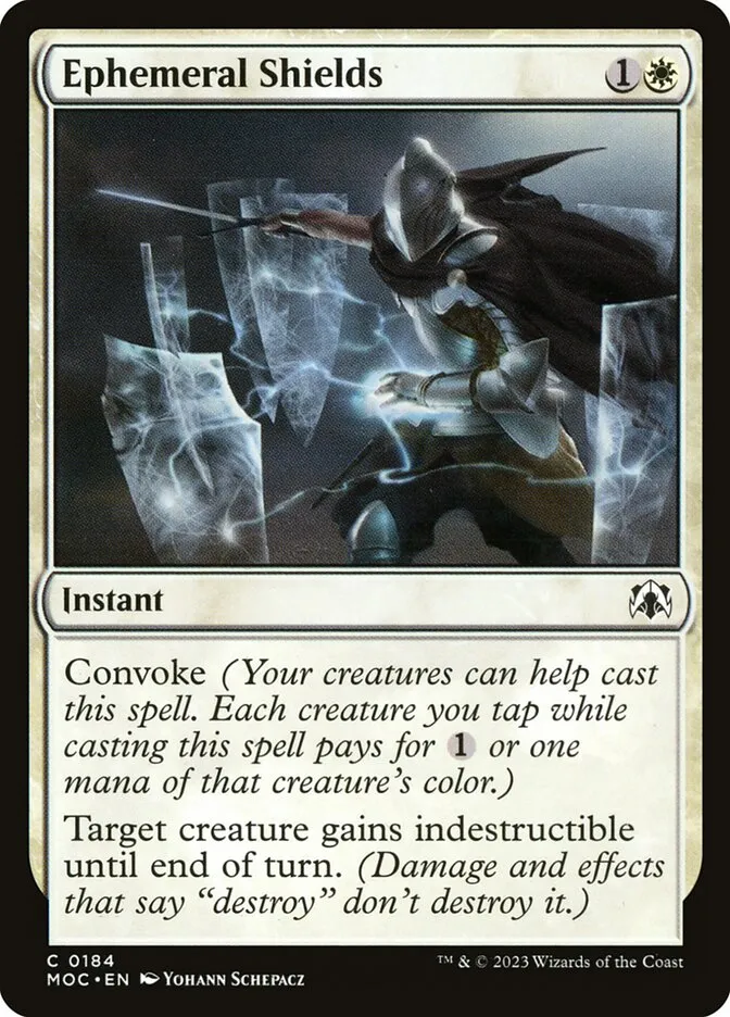 2023 March of the Machine Commander Ephemeral Shields #184 common card image
