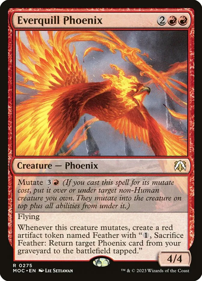 2023 March of the Machine Commander Everquill Phoenix #275 rare card image