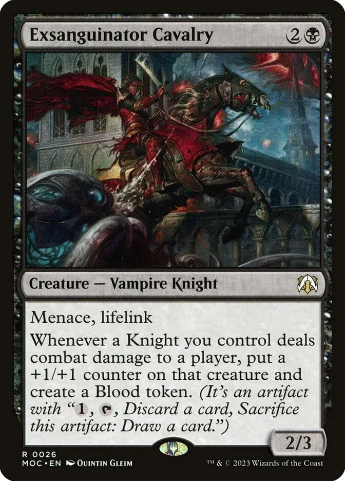 2023 March of the Machine Commander Exsanguinator Cavalry #26 rare card image