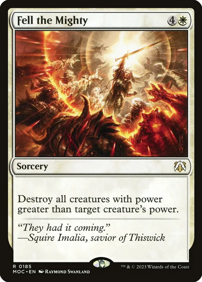 2023 March of the Machine Commander Fell the Mighty #185 rare card image