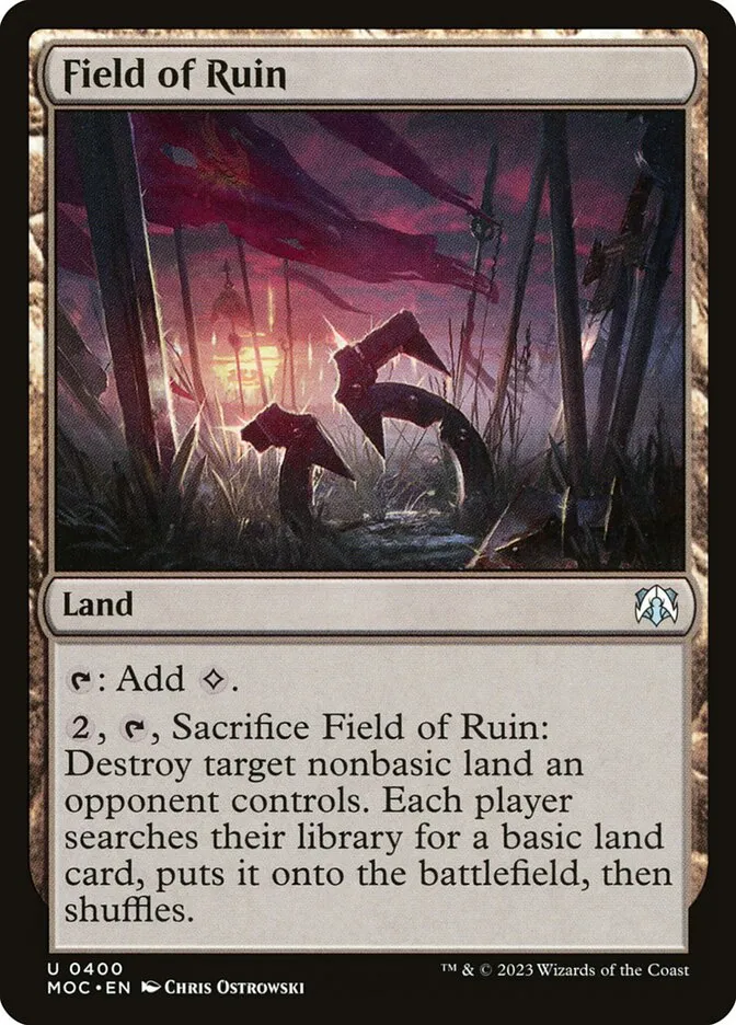 2023 March of the Machine Commander Field of Ruin uncommon #400 uncommon card image