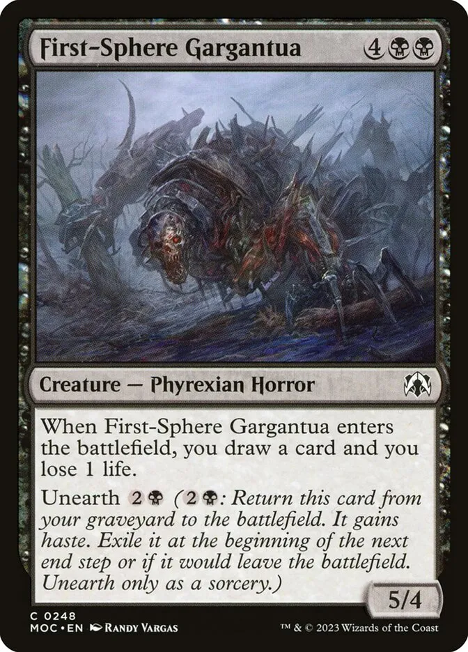 2023 March of the Machine Commander First-Sphere Gargantua #248 common card image