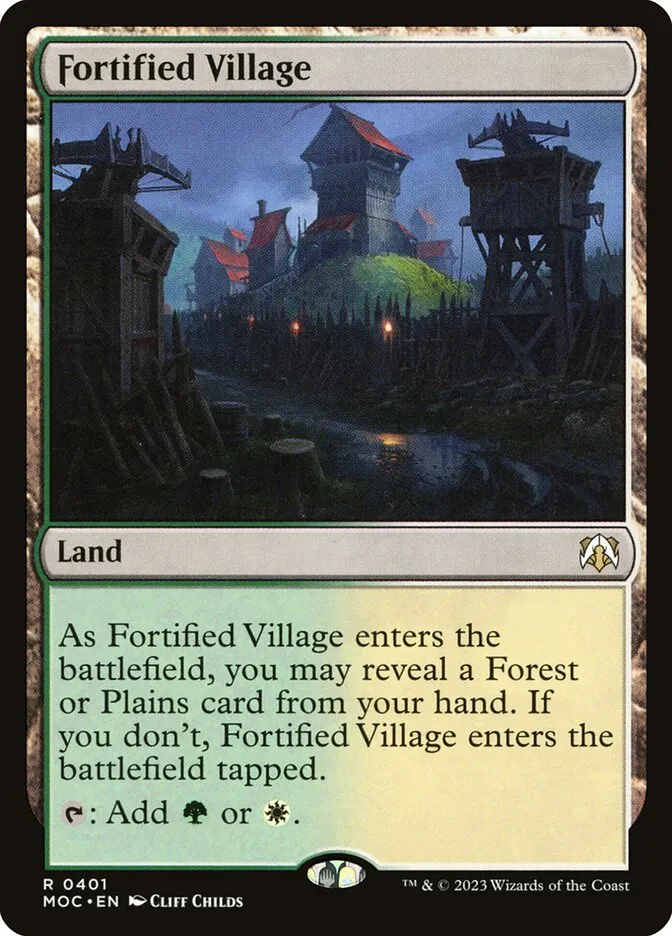 2023 March of the Machine Commander Fortified Village #401 rare card image