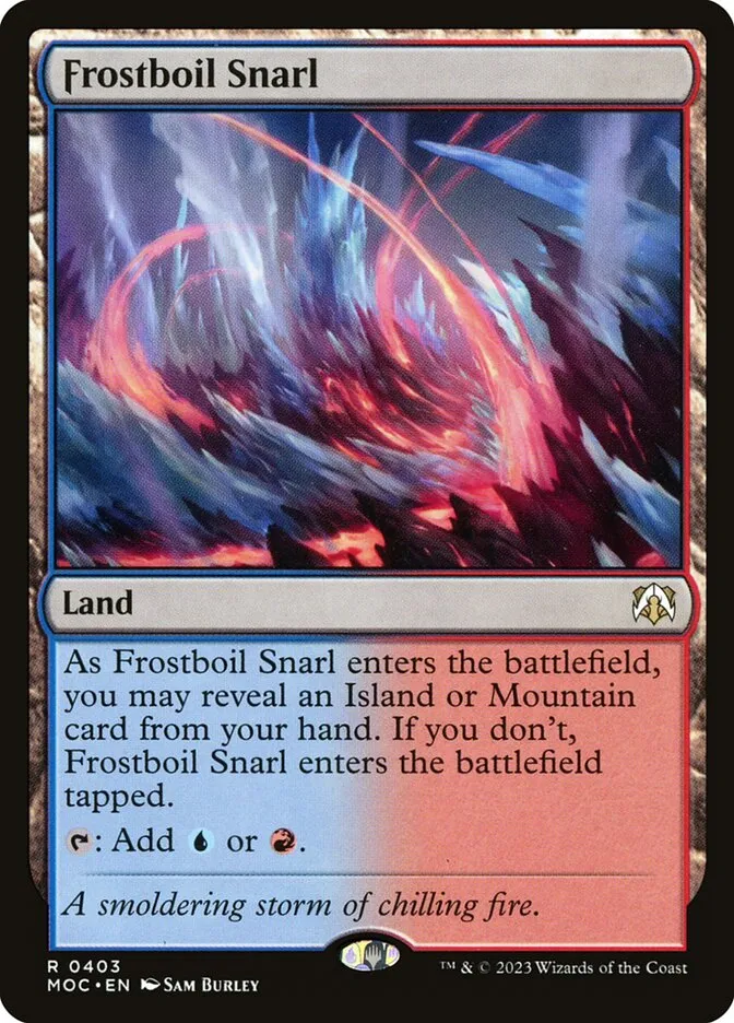 2023 March of the Machine Commander Frostboil Snarl #403 rare card image