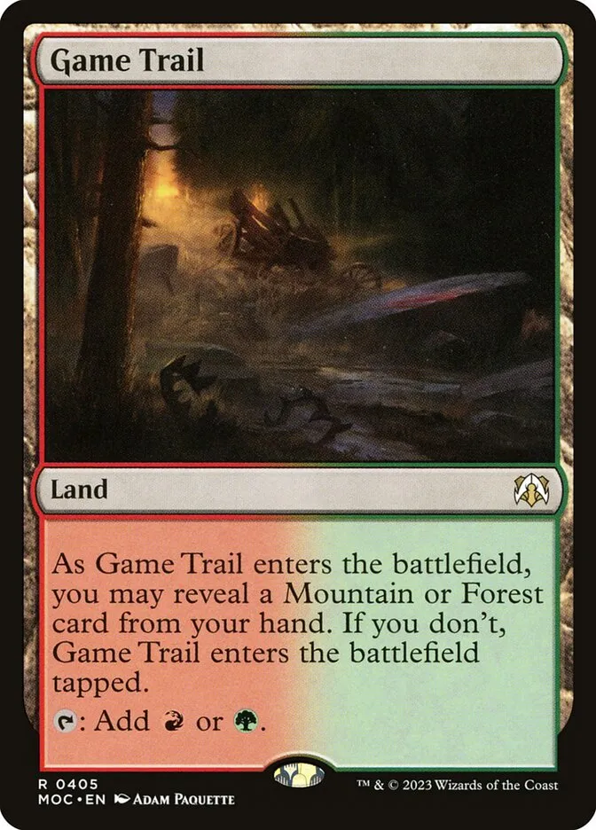 2023 March of the Machine Commander Game Trail #405 rare card image