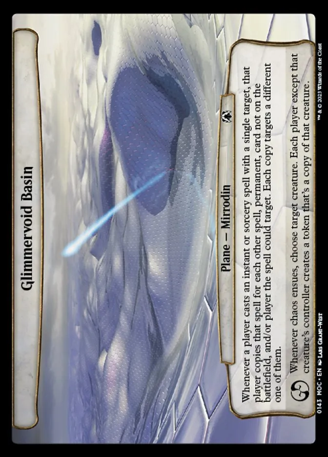 2023 March of the Machine Commander Glimmervoid Basin #143 common card image
