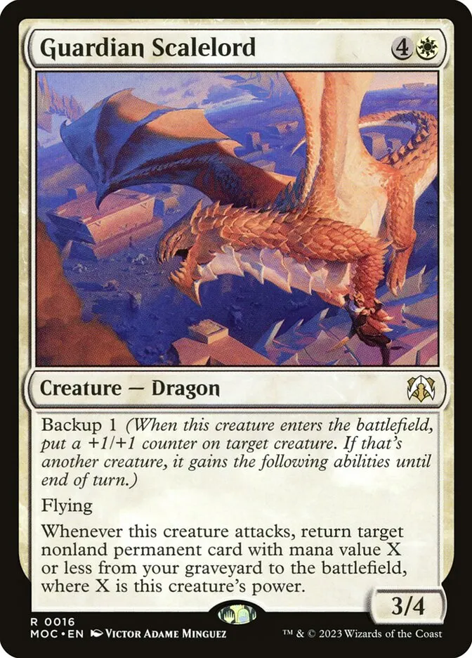 2023 March of the Machine Commander Guardian Scalelord #16 rare card image