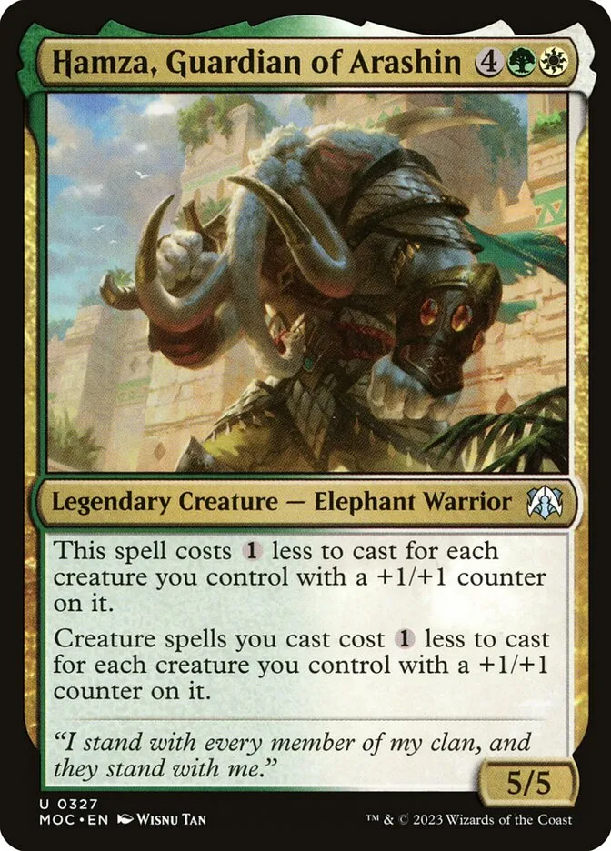2023 March of the Machine Commander Hamza, Guardian of Arashin uncommon #327 uncommon card image