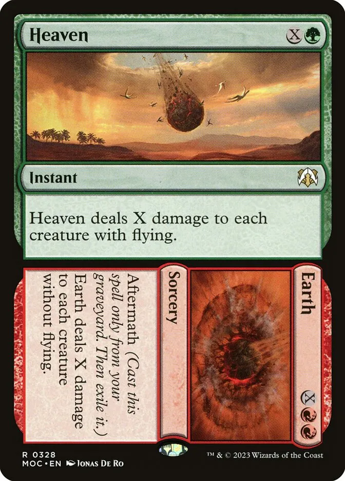 2023 March of the Machine Commander Heaven // Earth #328 rare card image