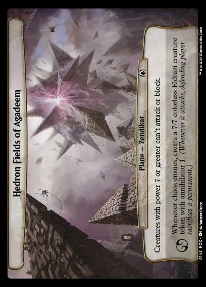2023 March of the Machine Commander Hedron Fields of Agadeem #146 common card image