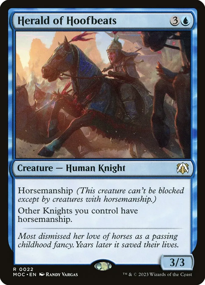 2023 March of the Machine Commander Herald of Hoofbeats #22 rare card image