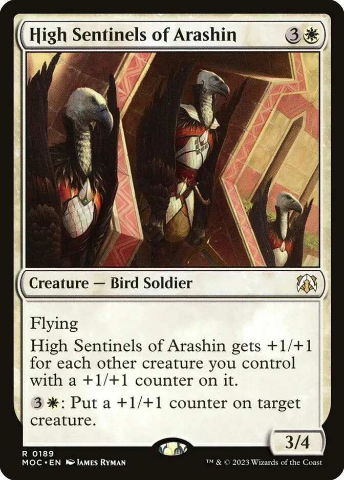 2023 March of the Machine Commander High Sentinels of Arashin #189 rare card image