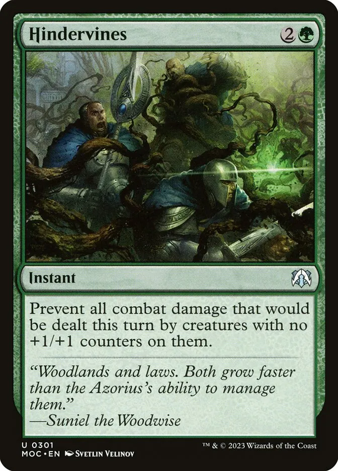2023 March of the Machine Commander Hindervines uncommon #301 uncommon card image