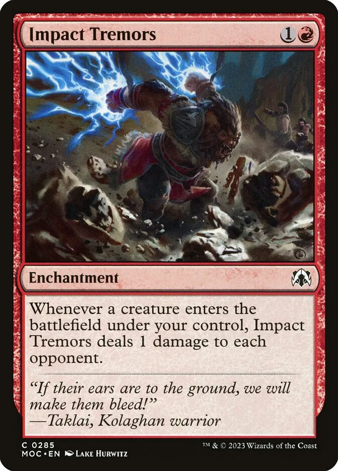 2023 March of the Machine Commander Impact Tremors #285 common card image