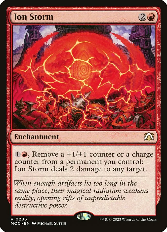 2023 March of the Machine Commander Ion Storm #286 rare card image