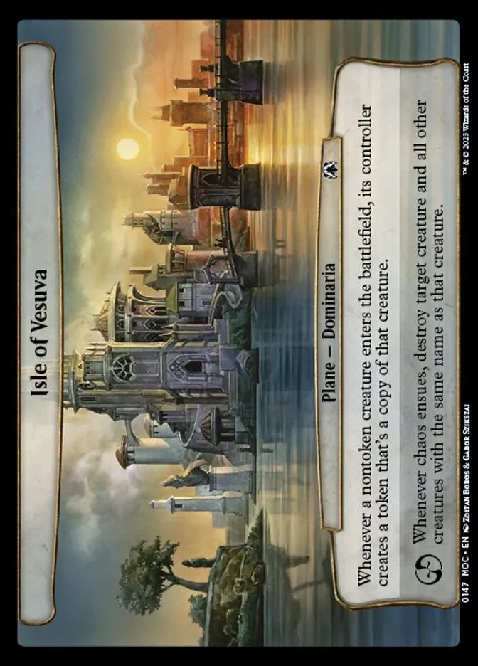 2023 March of the Machine Commander Isle of Vesuva #147 common card image