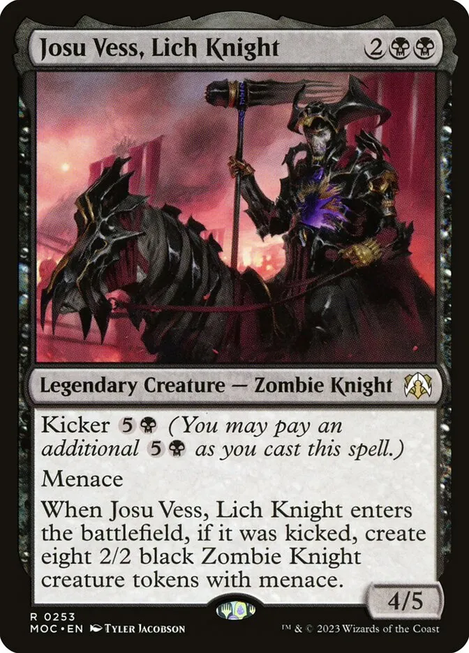 2023 March of the Machine Commander Josu Vess, Lich Knight #253 rare card image