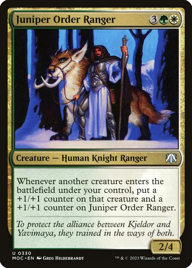 2023 March of the Machine Commander Juniper Order Ranger uncommon #330 uncommon card image