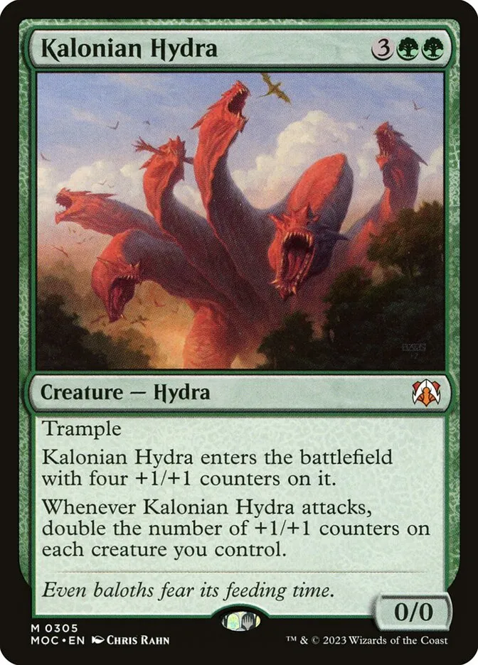 2023 March of the Machine Commander Kalonian Hydra #305 mythic card image