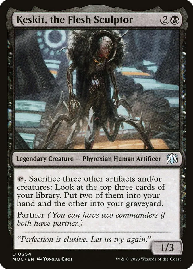 2023 March of the Machine Commander Keskit, the Flesh Sculptor uncommon #254 uncommon card image