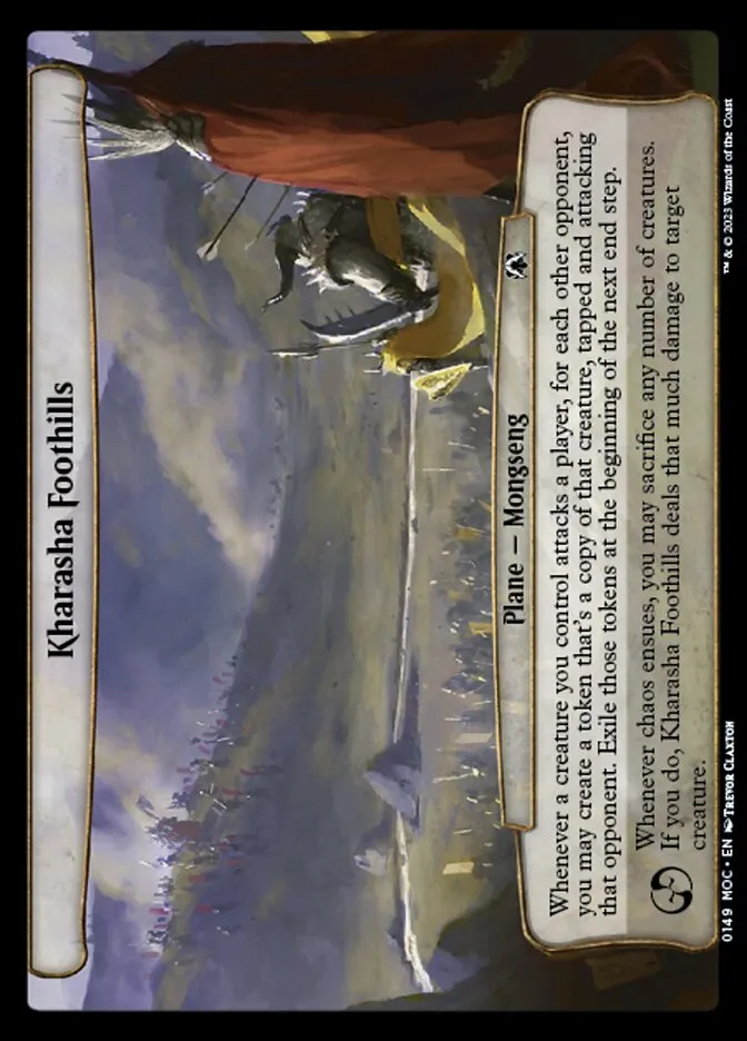 2023 March of the Machine Commander Kharasha Foothills #149 common card image
