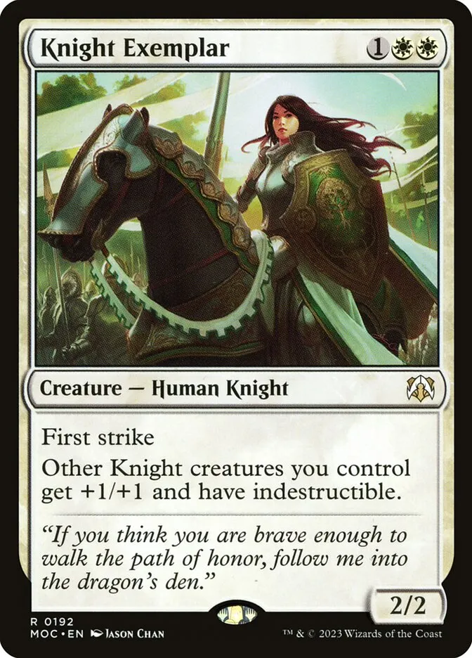 2023 March of the Machine Commander Knight Exemplar #192 rare card image