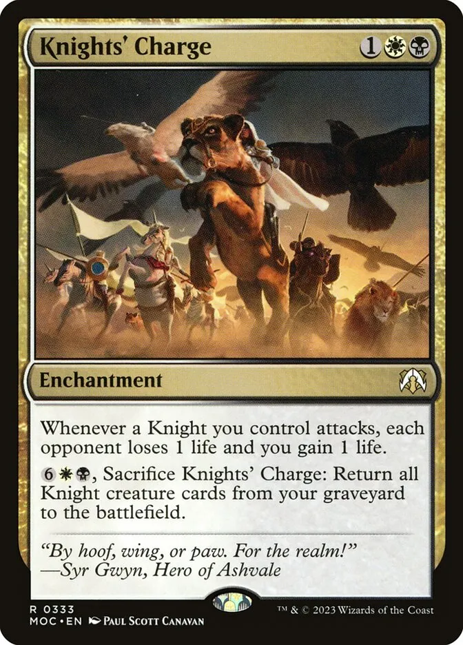 2023 March of the Machine Commander Knights' Charge #333 rare card image