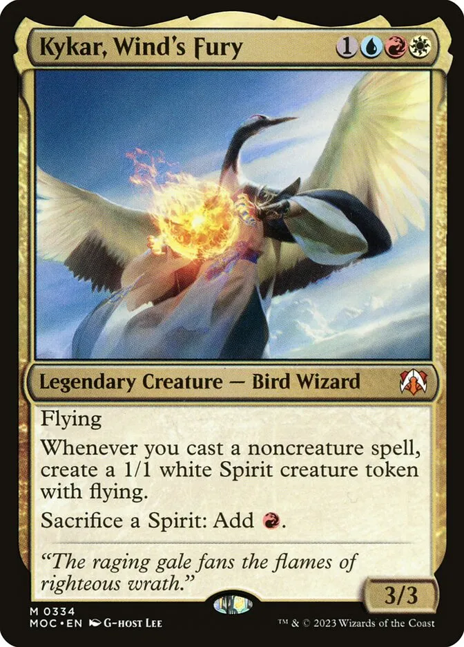 2023 March of the Machine Commander Kykar, Wind's Fury #334 mythic card image