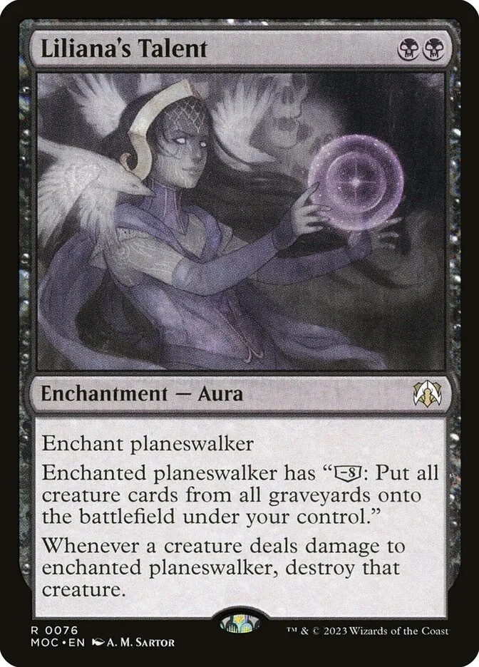 2023 March of the Machine Commander Liliana's Talent #76 rare card image