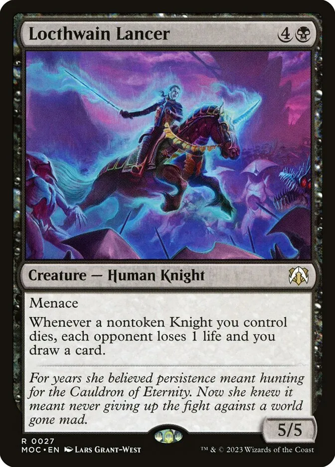 2023 March of the Machine Commander Locthwain Lancer #27 rare card image