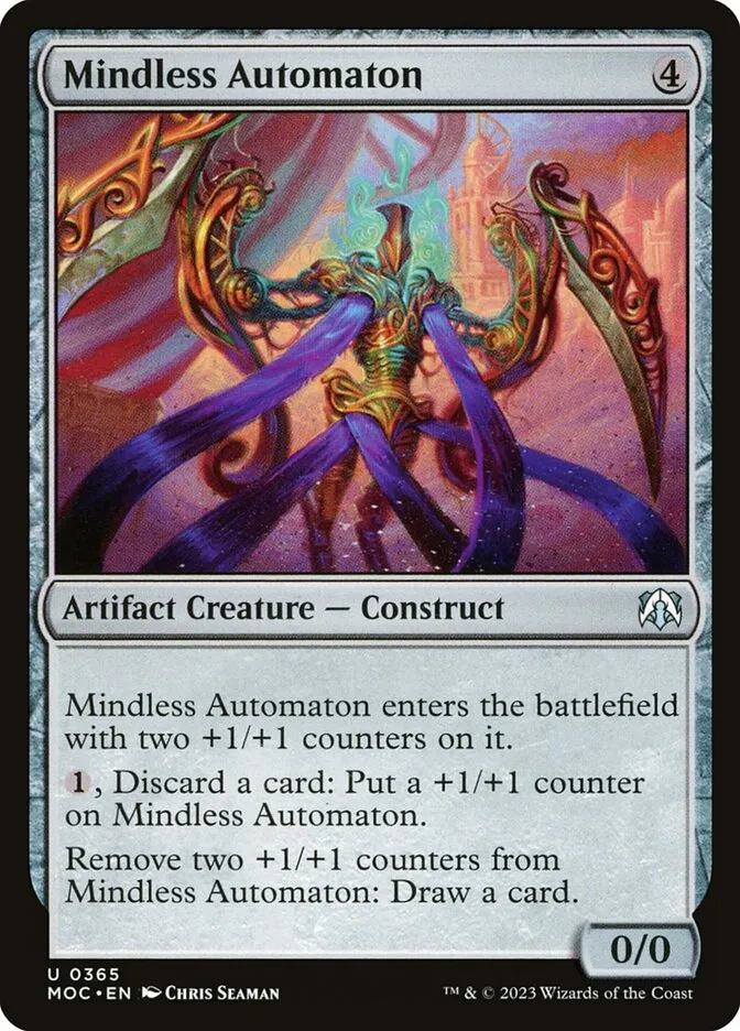 2023 March of the Machine Commander Mindless Automaton uncommon #365 uncommon card image