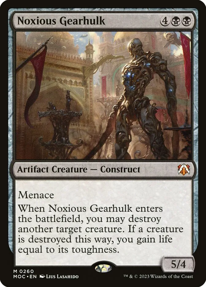 2023 March of the Machine Commander Noxious Gearhulk #260 mythic card image