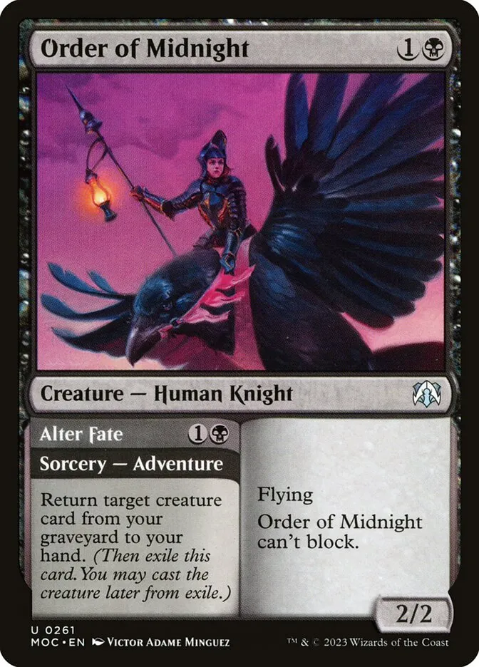 2023 March of the Machine Commander Order of Midnight // Alter Fate uncommon #261 uncommon card image