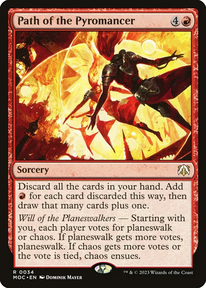 2023 March of the Machine Commander Path of the Pyromancer #34 rare card image