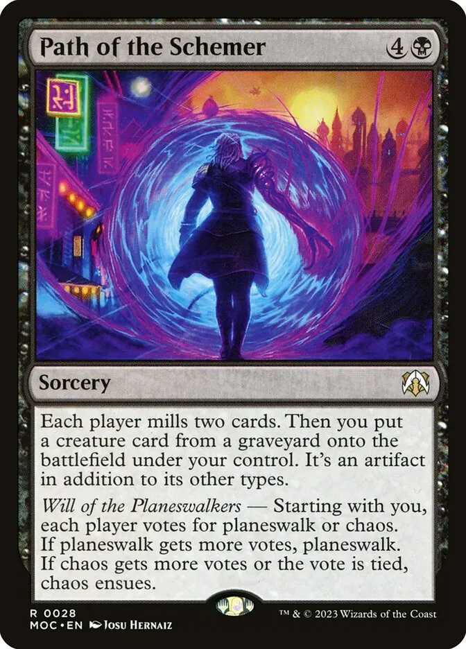 2023 March of the Machine Commander Path of the Schemer #28 rare card image