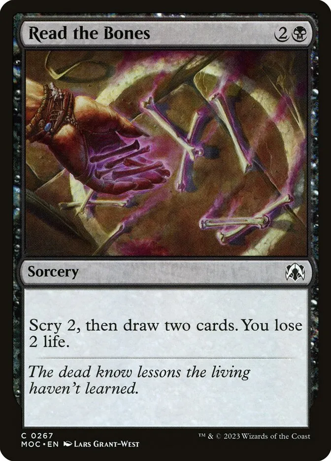 2023 March of the Machine Commander Read the Bones #267 common card image