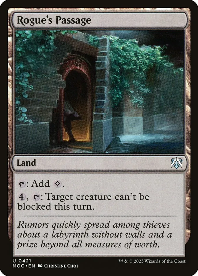 2023 March of the Machine Commander Rogue's Passage #421 uncommon card image