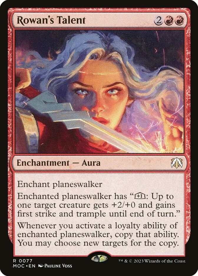 2023 March of the Machine Commander Rowan's Talent #77 rare card image